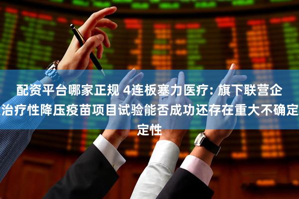配资平台哪家正规 4连板塞力医疗: 旗下联营企业治疗性降压疫苗项目试验能否成功还存在重大不确定性